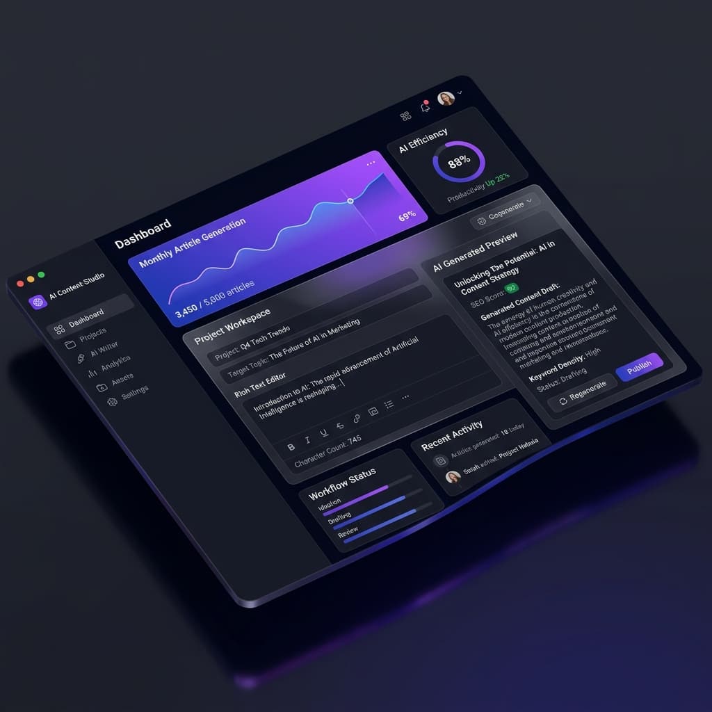 Interactive Content Studio AI Dashboard Mockup